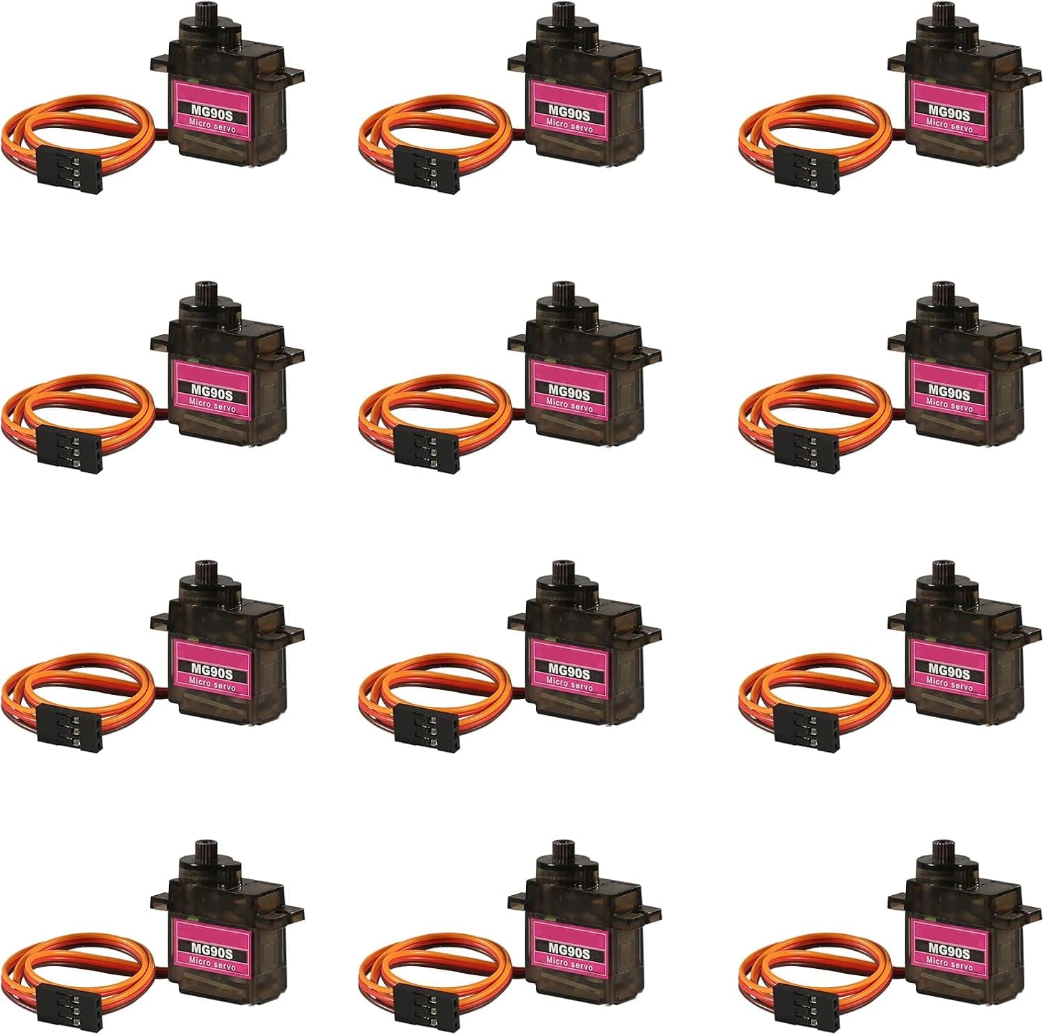 12PCS MG90S Servo Micro 180° 9G Servo Motor Geared Micro Servo Motor 9G Smart Robot Compatible with Raspberry Pi Project Car Helicopter Airplane Boat (Control Angle 180)