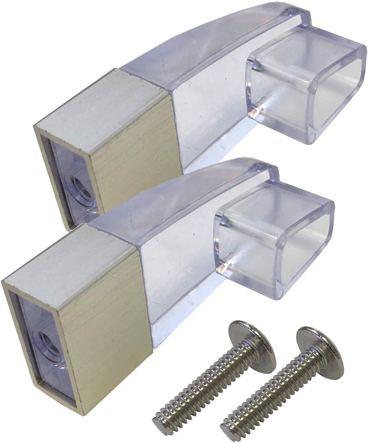 Gordon Glass Clear Acrylic Towel Bar Brackets with Brushed Nickel Sleeve (Towel Bar NOT Included)