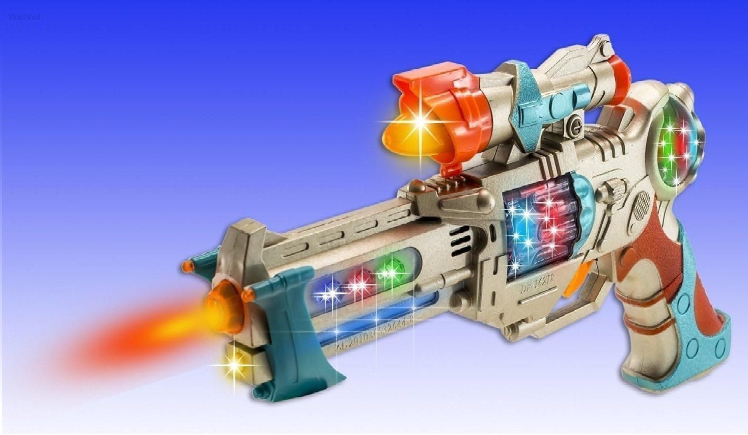 WolVolk Kids Police Pistol Gun with Action Lights & Sounds – Brightly Colored Blaster – Perfect Pretend Play Toy for Boys & Girls