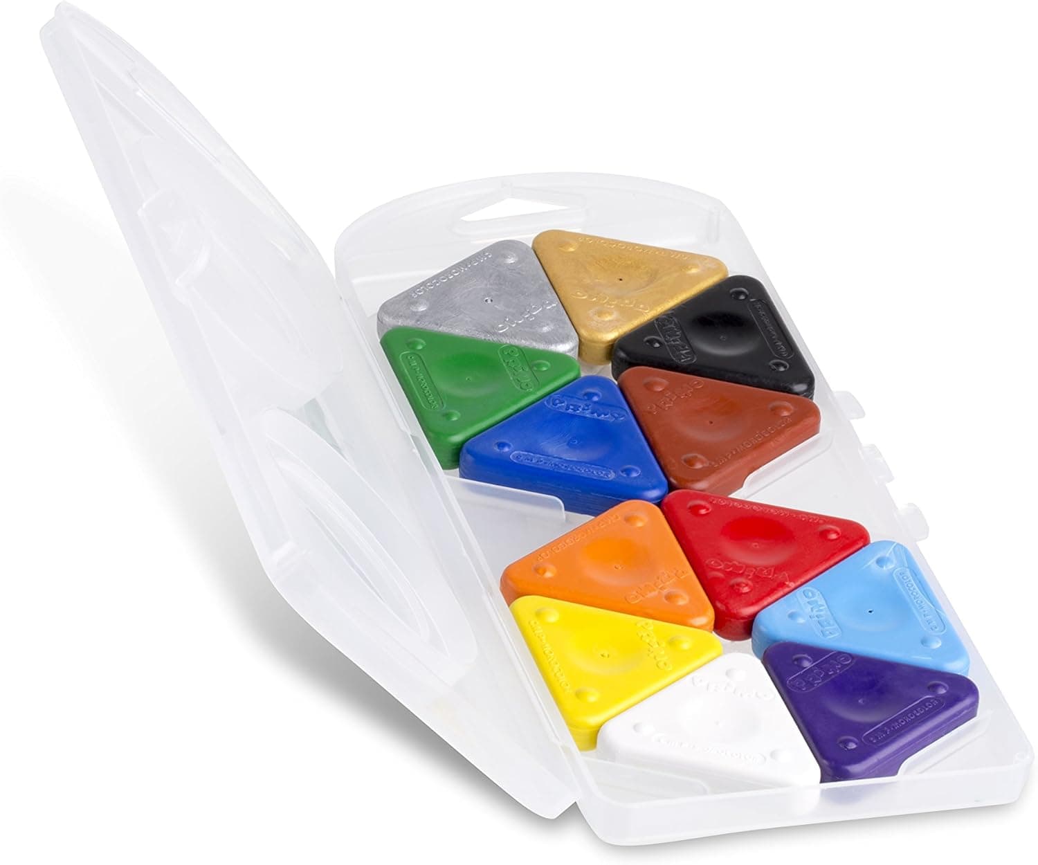 Primo Triangle Crayons, Assorted Colors, Pack of 12 (0731TR)