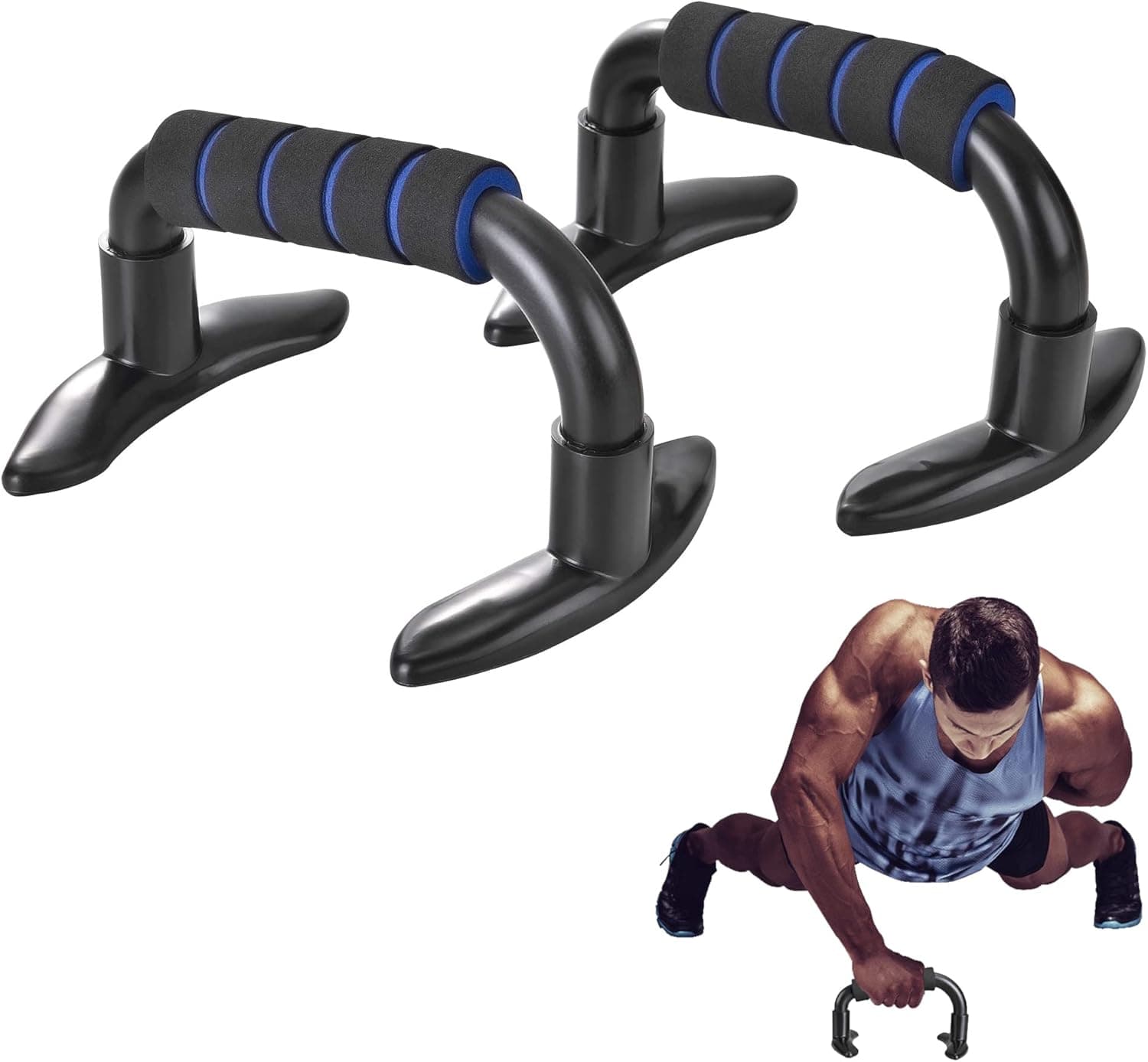 JSDAREN Push Up Bar Strength Training Slip Resistant Bars Push-up Stand Dip Station Parallette Bar Upper Body Workout Bars For Home Gym