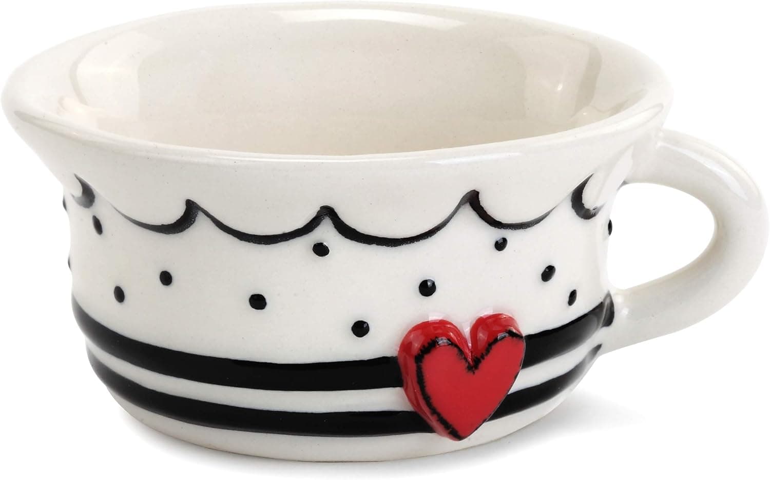 DEMDACO Sprinkles Red and White 4 x 2 Ceramic Stoneware Decorative Cupcake Holder Bowl
