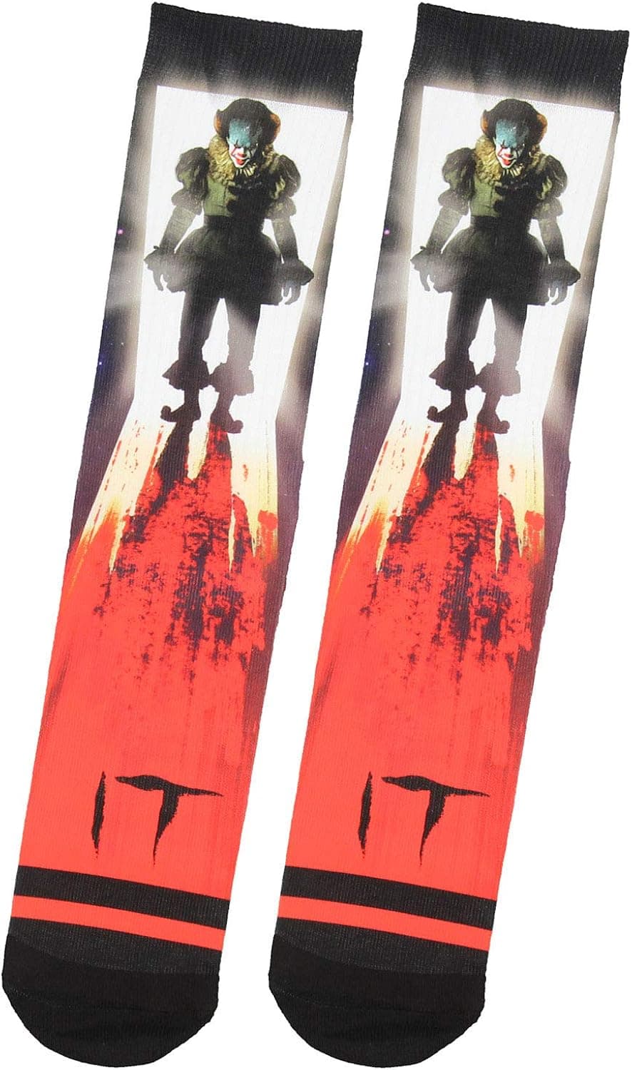 Stephen Kings IT Pennywise The Clown Sublimated Crew Socks
