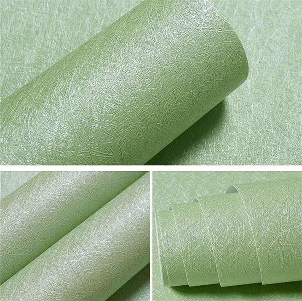 Green Wallpaper Solid Color Wallpaper Stick and Peel Wallpaper Home Decor Self Adhesive Paper Removable Vinyl Film Shelf Paper Countertops Cabinet Wrapping Paper Gift Covering 15.7” X 118”