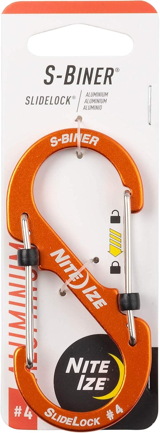NITE IZE LSBA4-19-R6 S-Biner SlideLock Dual Locking Carabiner, Size #4, Orange