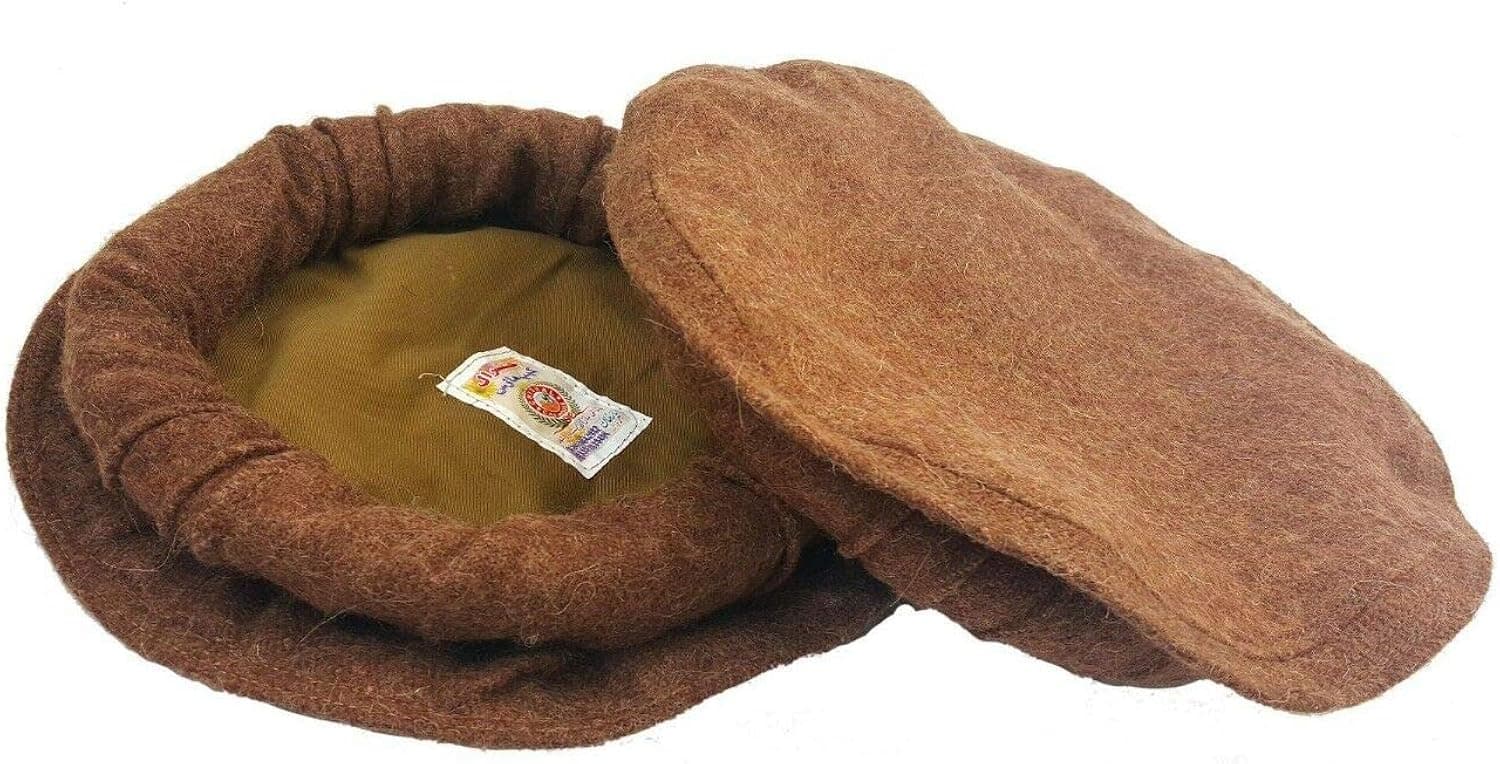Famz tee Afghani Handmade Hat Chitrali Pakol Cap Peshawari Gift 100% Wool