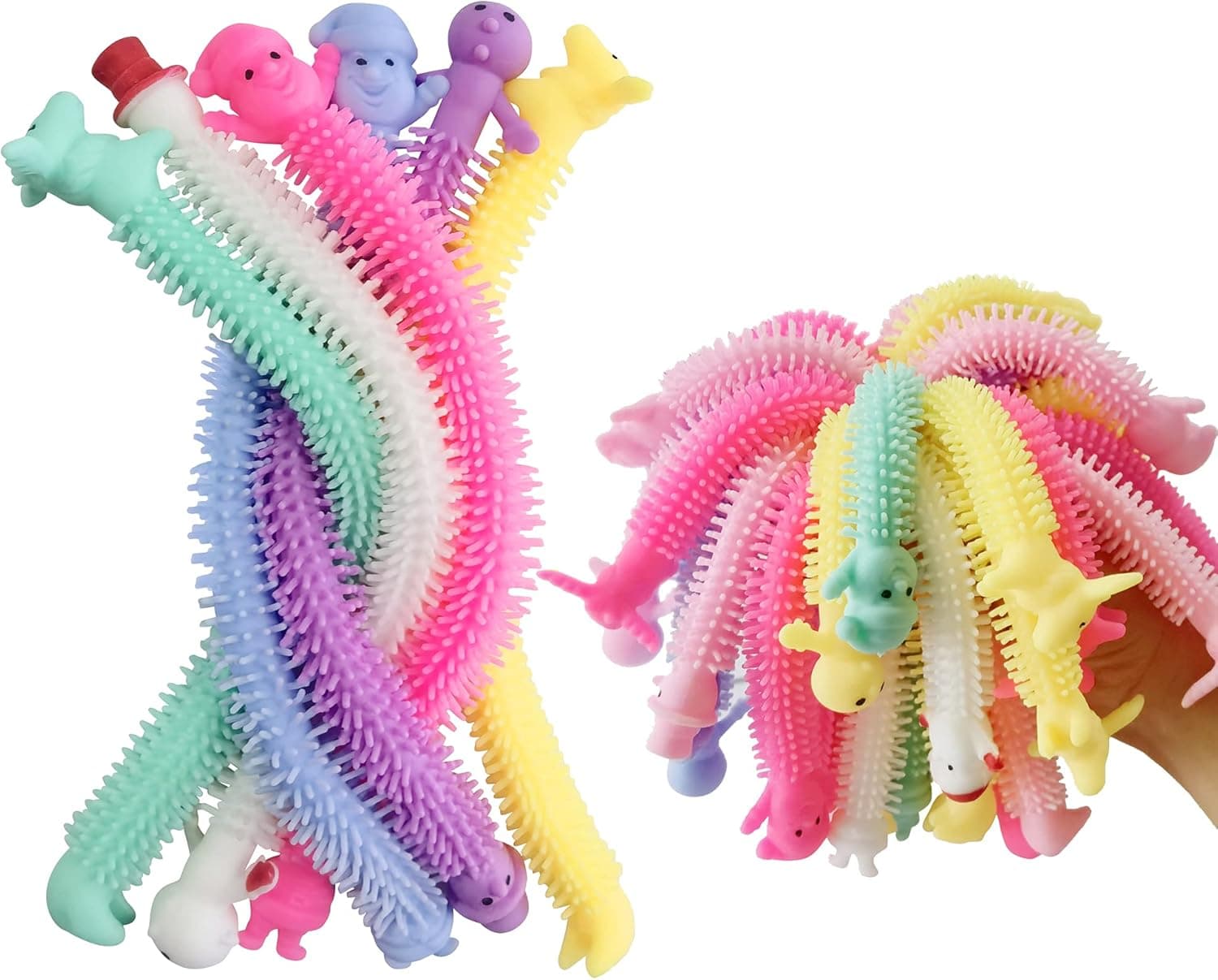 24 Pack Holiday Stretchy Strings Sensory Fidget Toys Pack with Santa Claus,Snowman,Elk,Great for Kids Students Stress Relief and Anti-Anxiety Toys Assortment Christmas Party Favors (Christmas)