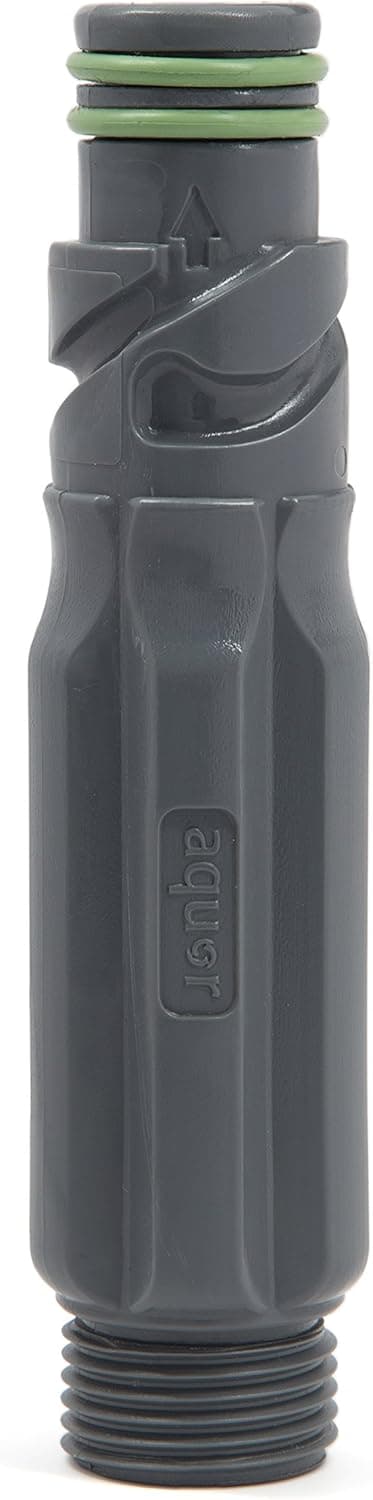 Aquor Straight Hose Connector, With Check Valve, Slate Gray