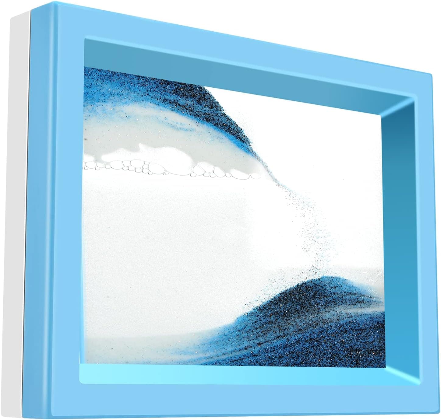 FKYTION Sand Art Picture Moving Sand Picture Hourglass Art Toys Activity Calm Relaxing Desk Toys Voted Best Gift! (Blue)