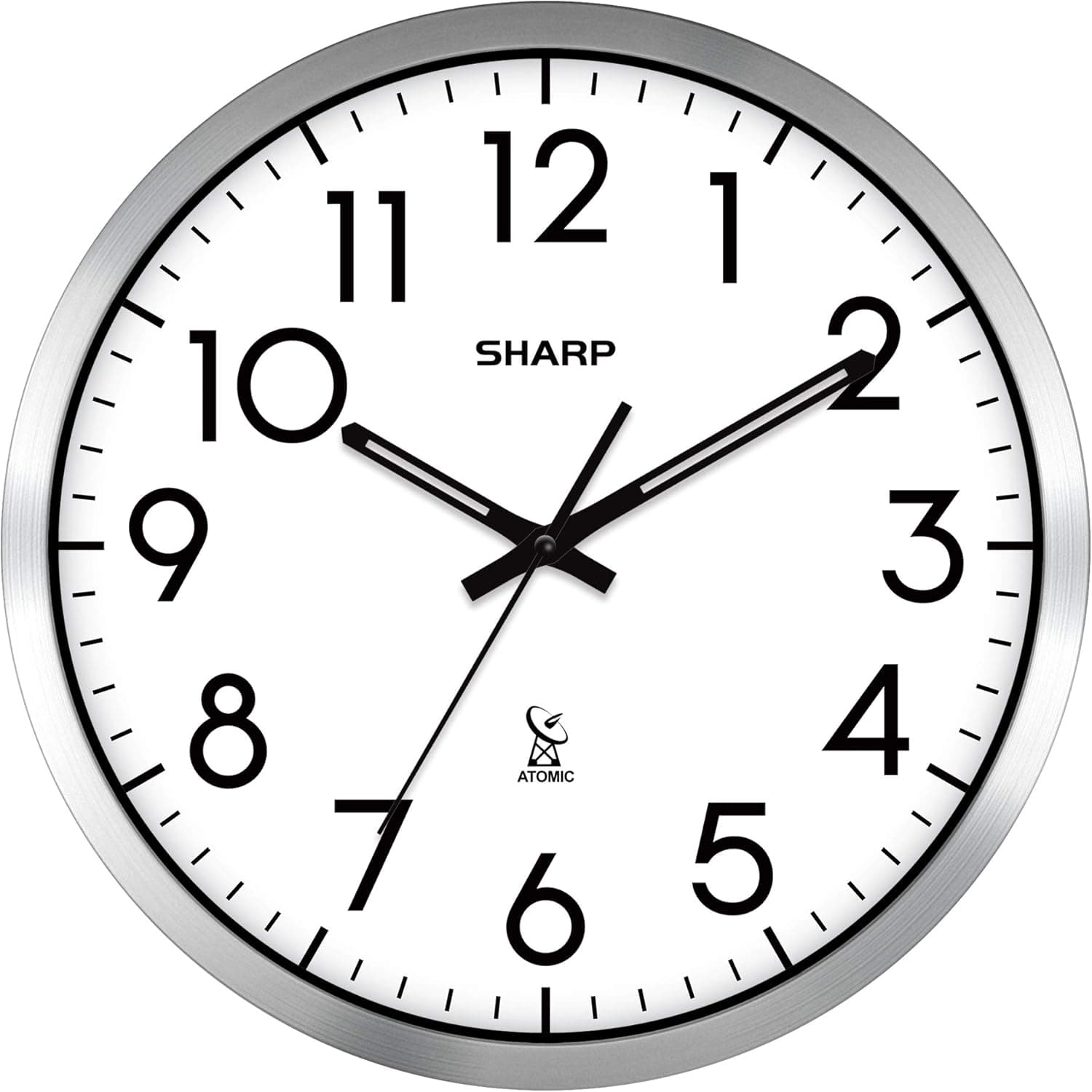 Atomic Analog Wall Clock - 14" - Sets Automatically