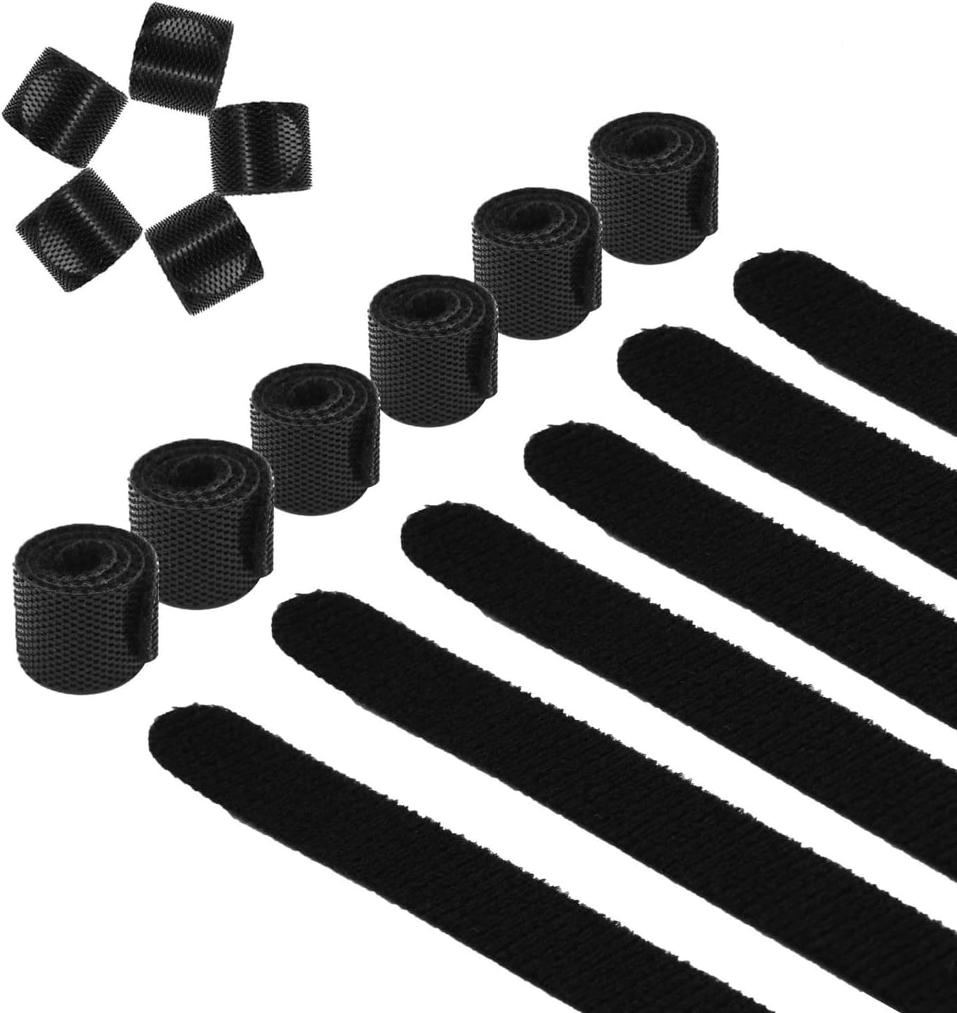 40pcs Reusable Fastening Wire Cable Ties Straps Wrap Organizer Cord Cable Tie Rope Holder, 5 Inch