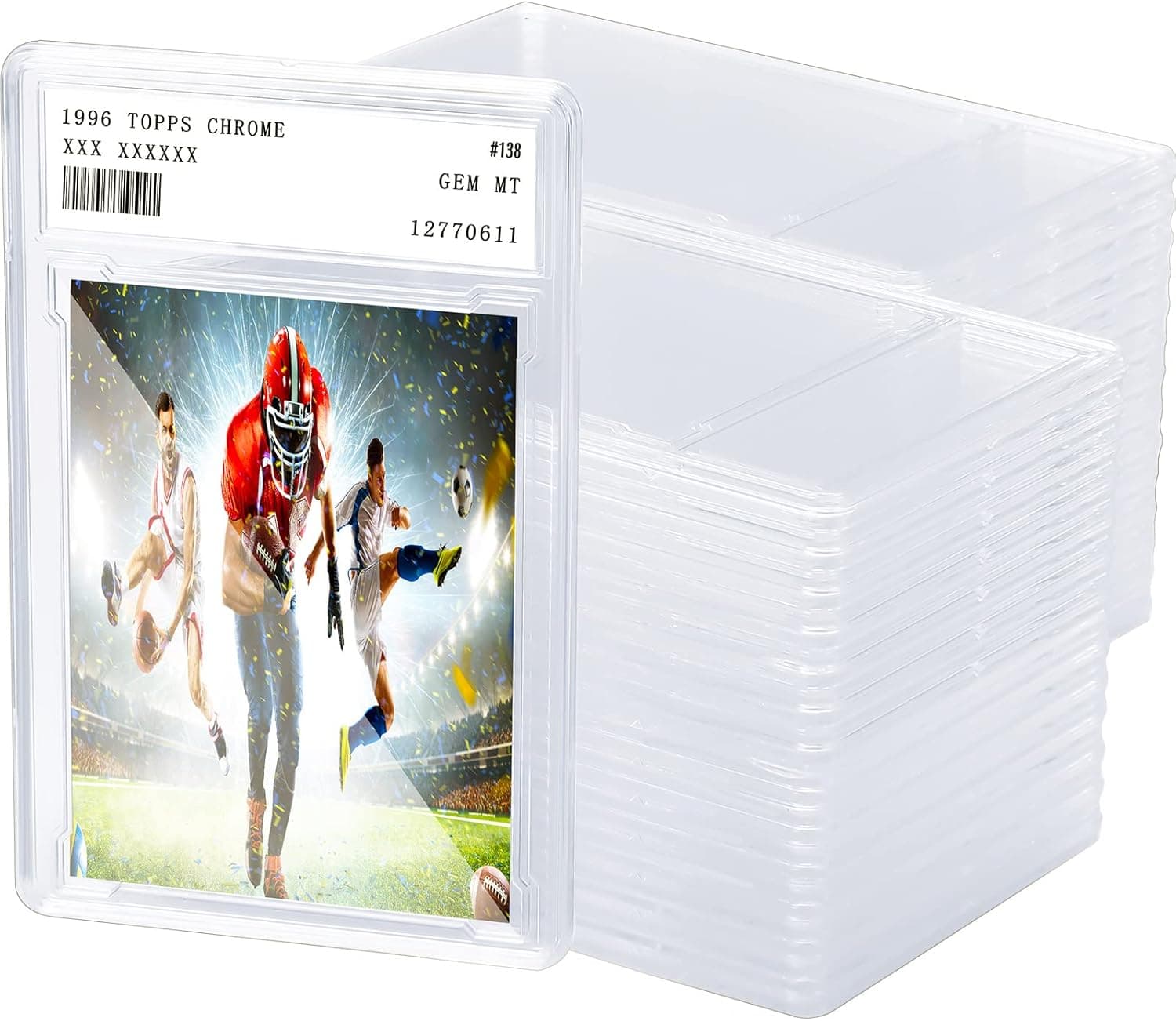 20 Pieces Trading Cards Protector Case Clear Baseball Card Holders with Label Position Graded Card Holders Pro Hard Card Sleeves for Card Standard Collector Sport Game Grade Card Case