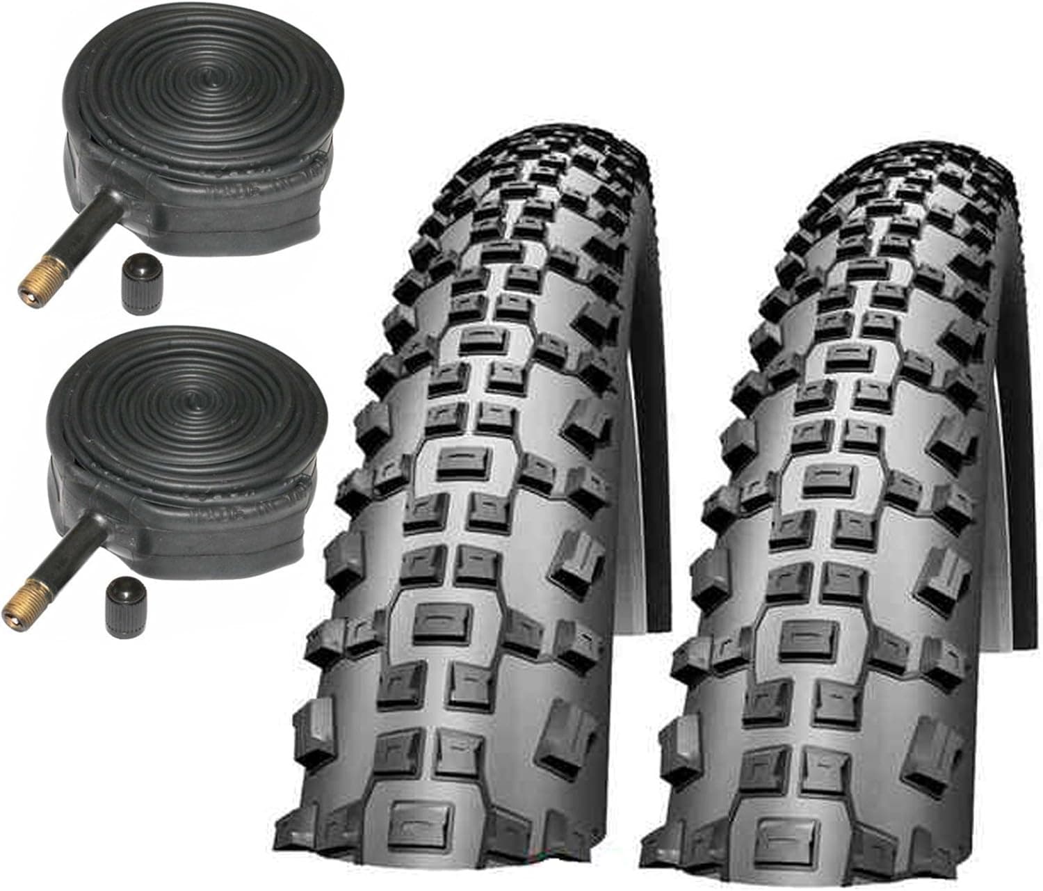 SCHWALBE Rapid Rob 26" x 2.10 Mountain Bike Tyres with Schrader Tubes (Pair)