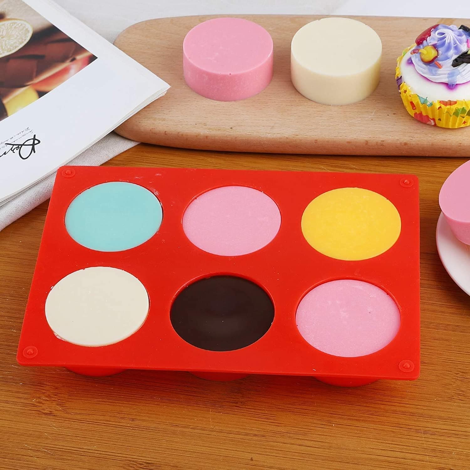 SITANES 3 Pcs Round Chocolate Silicone Molds,Candy & Cylinder Chocolate Covered Oreos Baking Mold for Cookie Cake Candy (Resin)