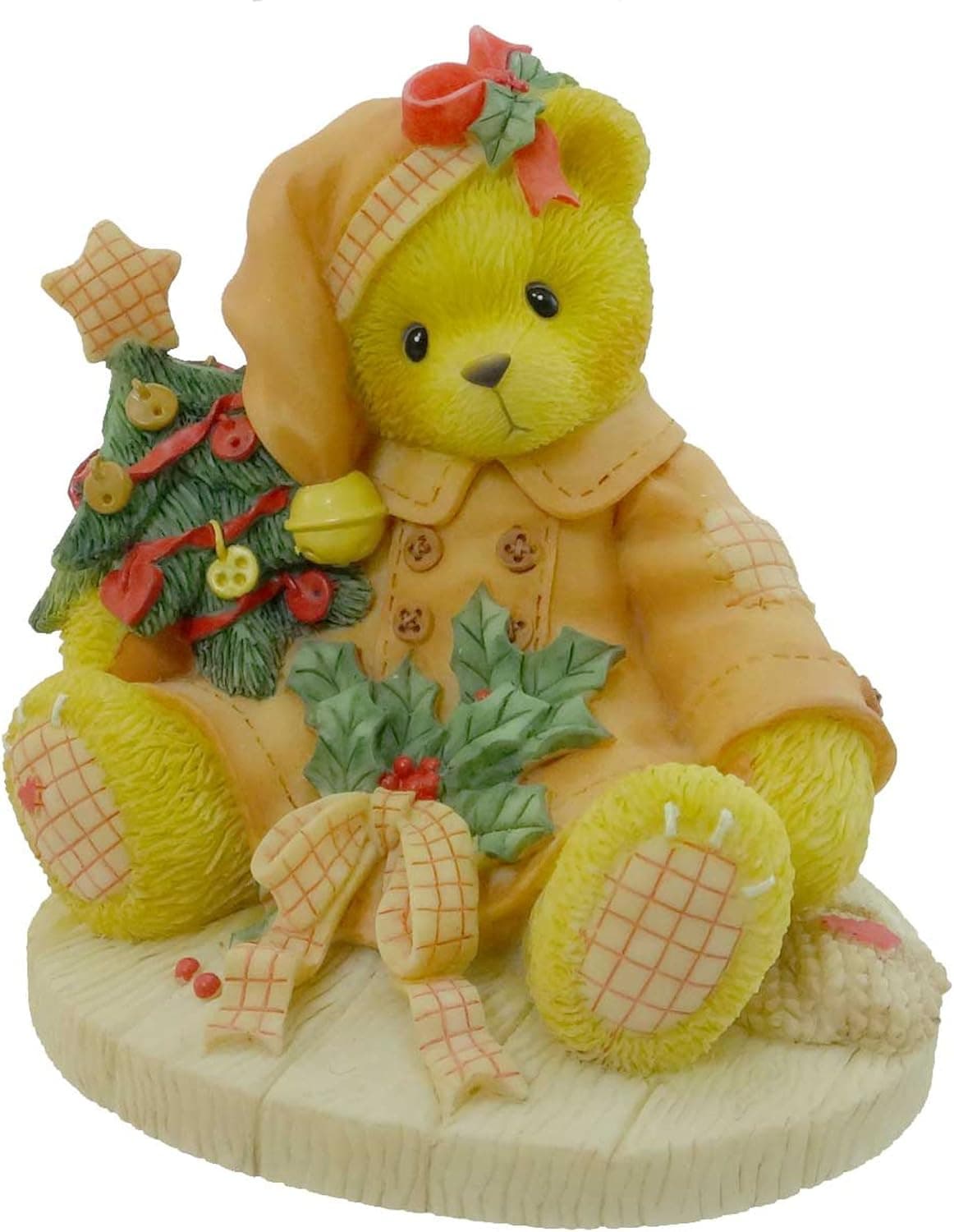 Cherished Teddies Annette, Resin, Christmas Holly Tree Teddy Bear, Collectible Figurines, 533769