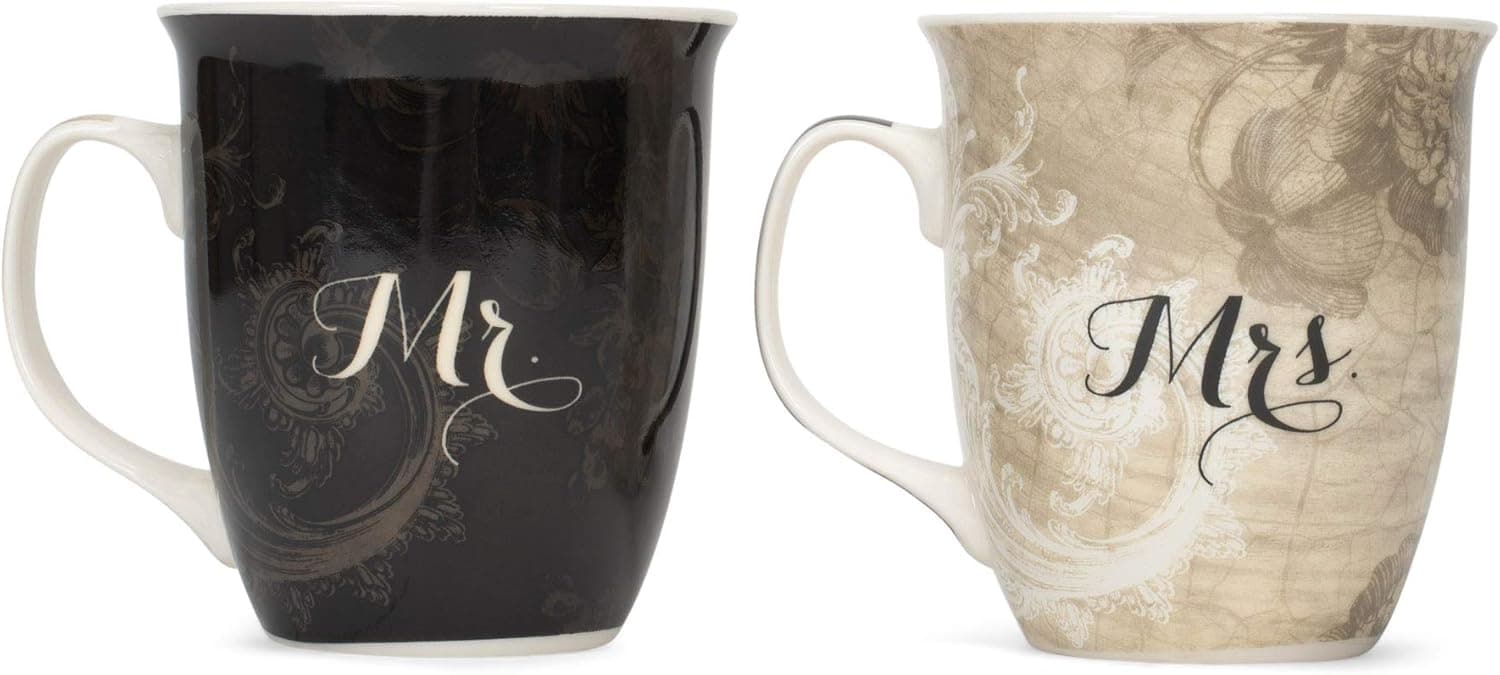 Dicksons Where You Go Mr. and Mrs. Ruth 1:16 18 Ounce New Bone China Coffee Mug Set of 2