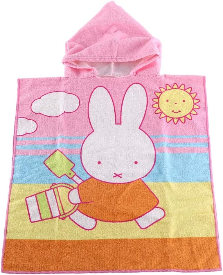 Kids Hooded Beach Bath Towel for Age 2-7 Years - Swim Pool Coverup Poncho Cape Multi-use for Bath/Shower/Pool/Swim 24" x 48"(Little Rabbit)