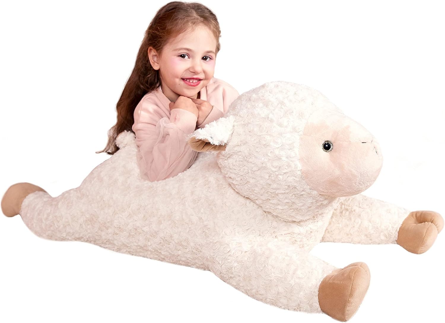 IKASA Large Sheep Stuffed Animal Plush Toy,Giant Lamb Cute Jumbo Soft Toys,Huge Big Size Plushy Fluffy Fat Oversized Plushie,Gifts for Kids Girls Boys Girlfriend Children (30 inches, White)