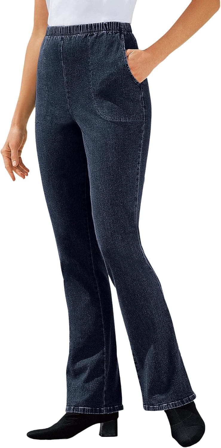 Woman Within Women's Plus Size Bootcut Fineline Jean