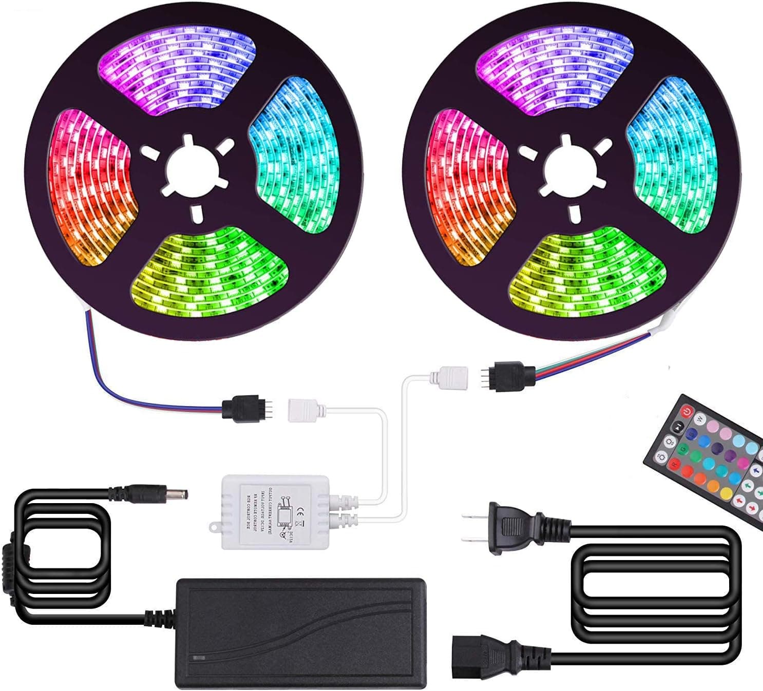 Targherle LED Strip Lights, 33ft/10M Led Light Strip SMD 5050 IP65 Waterproof RGB Flexible Light Strip Kit with 44 Key IR Remote RGB Controller, Strengthen 3M Tape, 12V 5APower Supply (Blue)