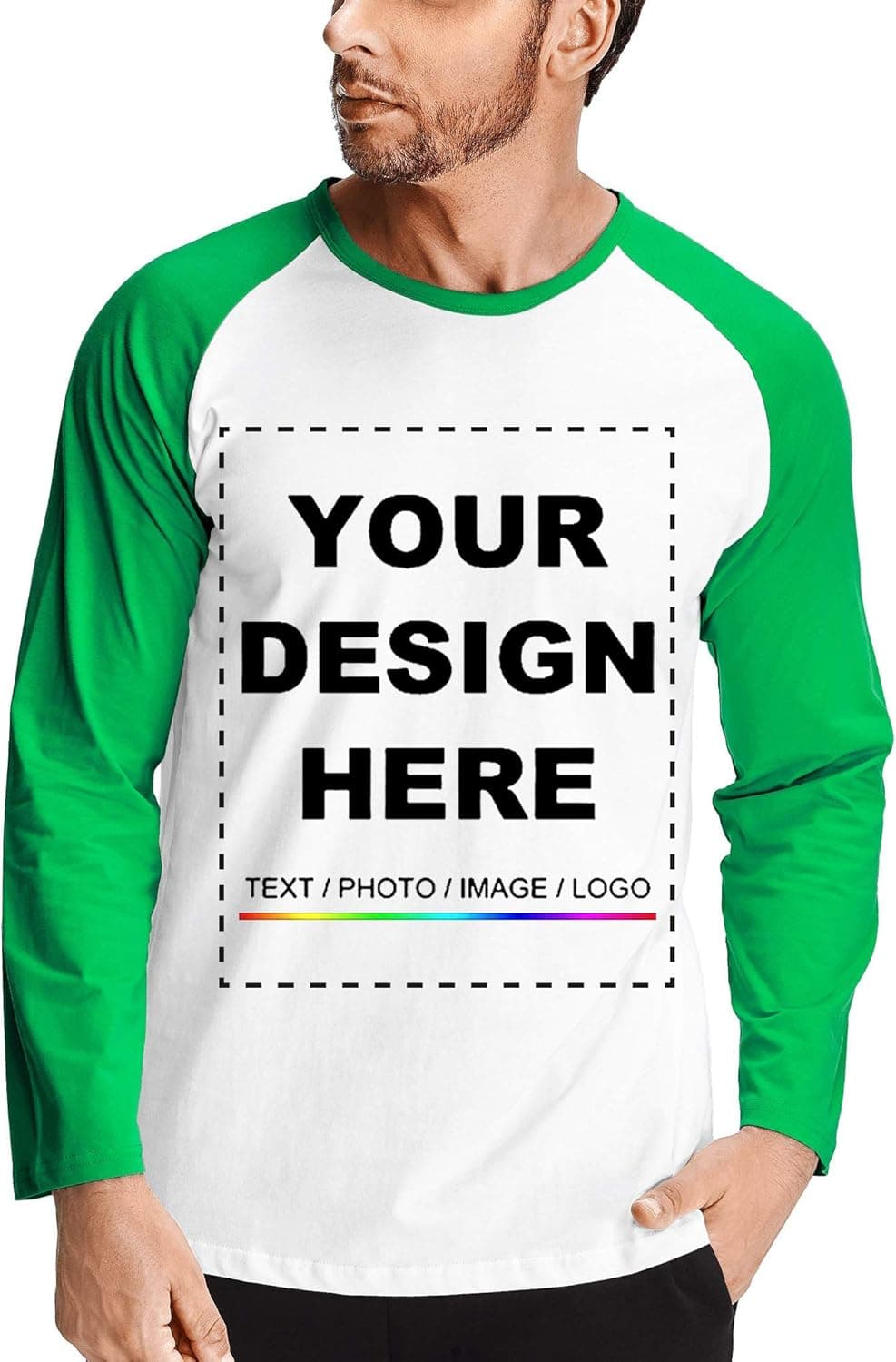 Custom Long Sleeve Shirt Design Your Own T Shirts Personalized Picture Logo Text 2 Sides Front Back Print Tee for Men/Women