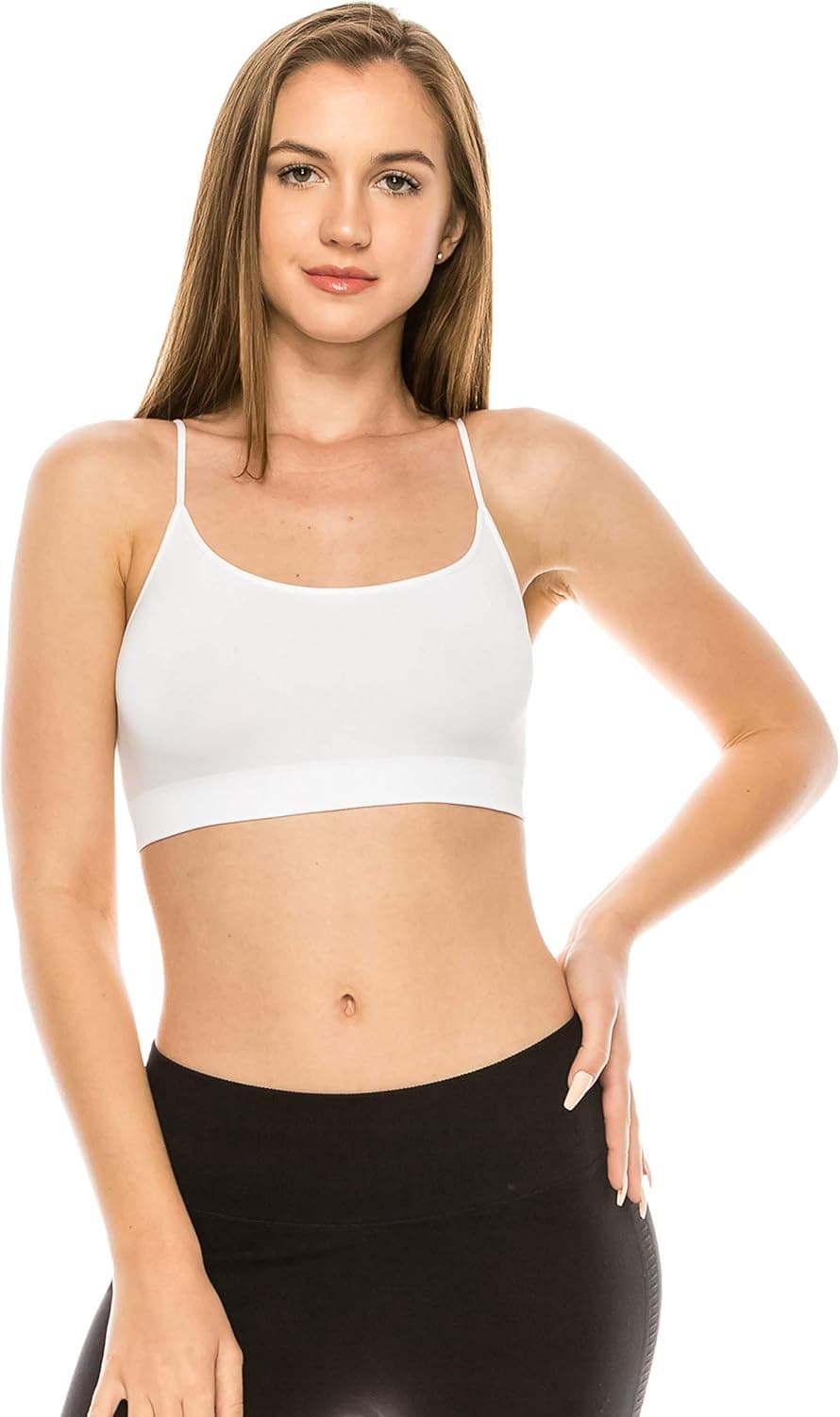 Kurve American Made Basic Crop Tank Top Bra Cami, UV Protective Fabric UPF 50+ (Made with Love in The USA)