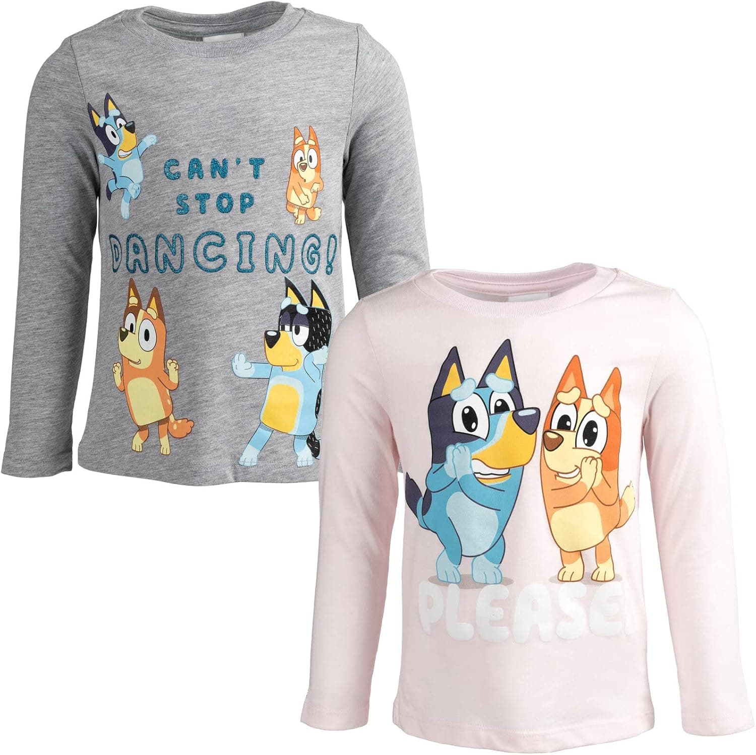 Bluey Bingo Girls 2 Pack T-Shirts Toddler to Big Kid
