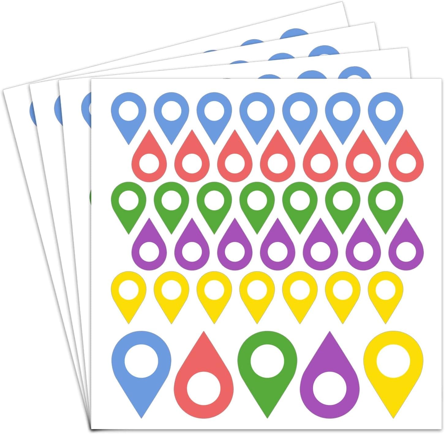 dealzEpic - Map Location Marker / Pointer Stickers - Self Adhesive Peel and Stick Indicator Labels