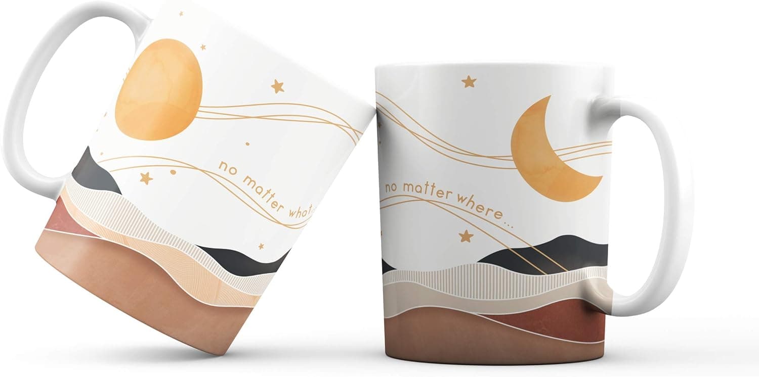 Xulo 2PACK Girlfriend/Boyfriend Coffee Cups | Gift for your Partner | Set de Tazas para Café | Coffee Mug Set | Moon and Sun Coffee Cups | La Taza de Novios | Tea Cup | Tea Set