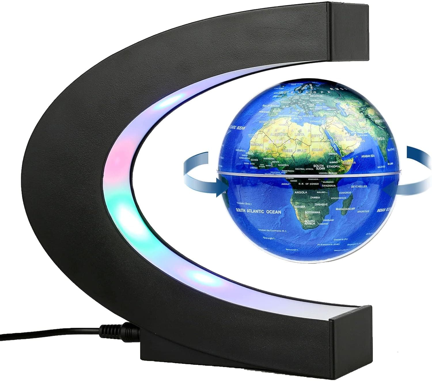 Magnetic Levitation Floating Rotating World Globe 3in for Kids Educational Toy,Cool Tech Spinning Globe Office Decor Gadget Or Room Desk Toys Accessorie for Men Boss Birthday Unique Geography Gifts