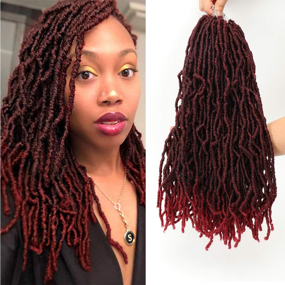 Eliza 18 Inch 2 Tone Ombre New Soft Locs Crochet Braiding Hair 6 Packs Pro-looped Soft Faux Locs African Roots Goddess locs Synthetic Braiding Hair Extensions for Black Women(18",6 Packs,TBUG)