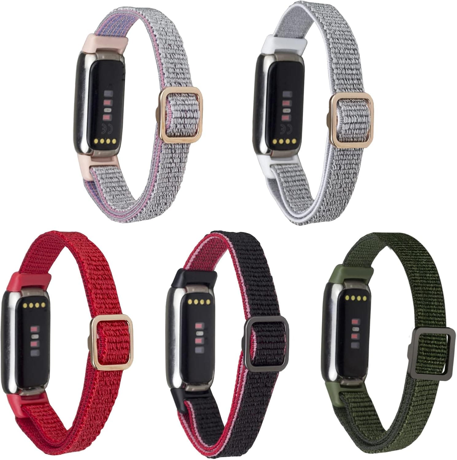 Mtozon Adjustable Elastic Bands Compatible with Fitbit Luxe, Replacement Stretchy Nylon Loop Skin-Friendly Strap Soft Wristbands for Women Men