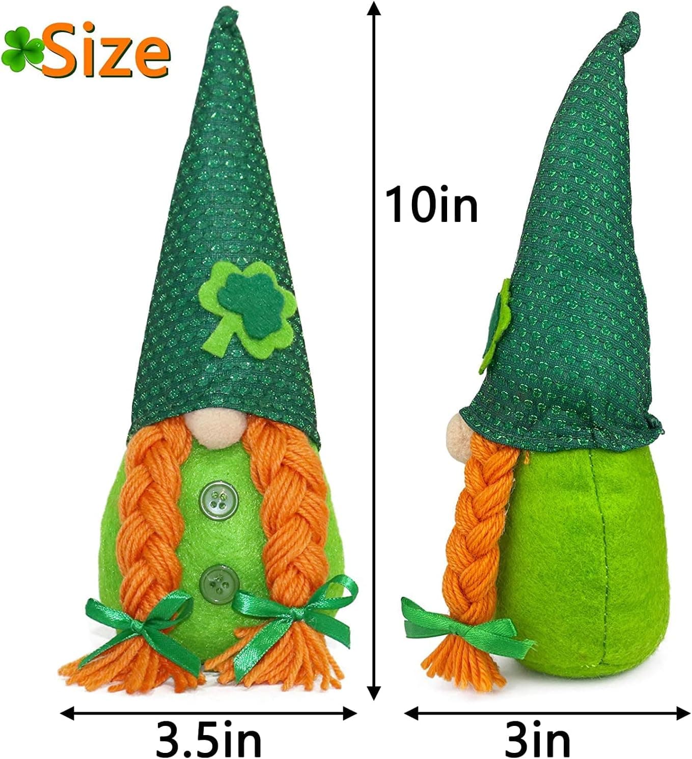 ROGENA St Patricks Day Decorations 2pcs St Patricks Day Decor St Patricks Day Gnomes St. Patrick's Day Decorations