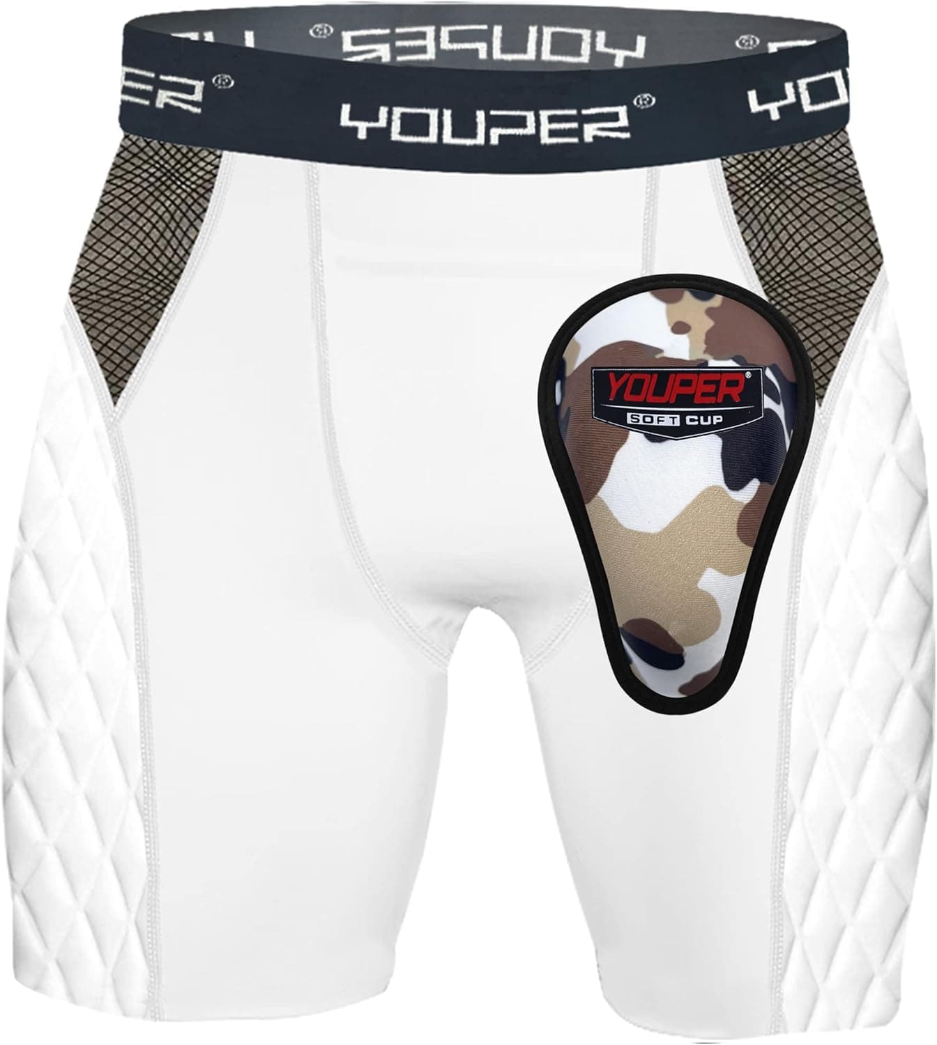 Youper Youth Elite Padded Baseball Sliding Shorts w/Soft Athletic Cup
