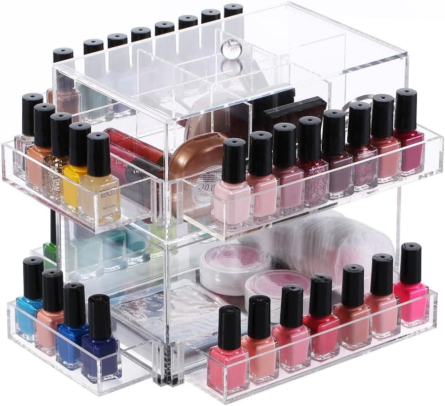 Ikee Design Clear Acrylic Rotating Makeup Organizer