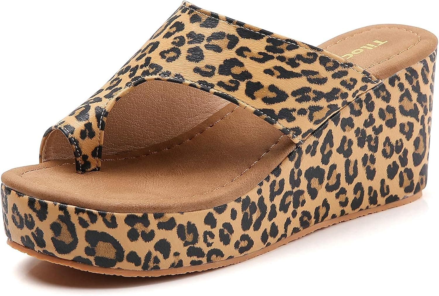 Tilocow Wedge Bunion Sandals for Women Platform Slipper High Heel Wedge Flip-Flop Light Weight Ladies Shoes