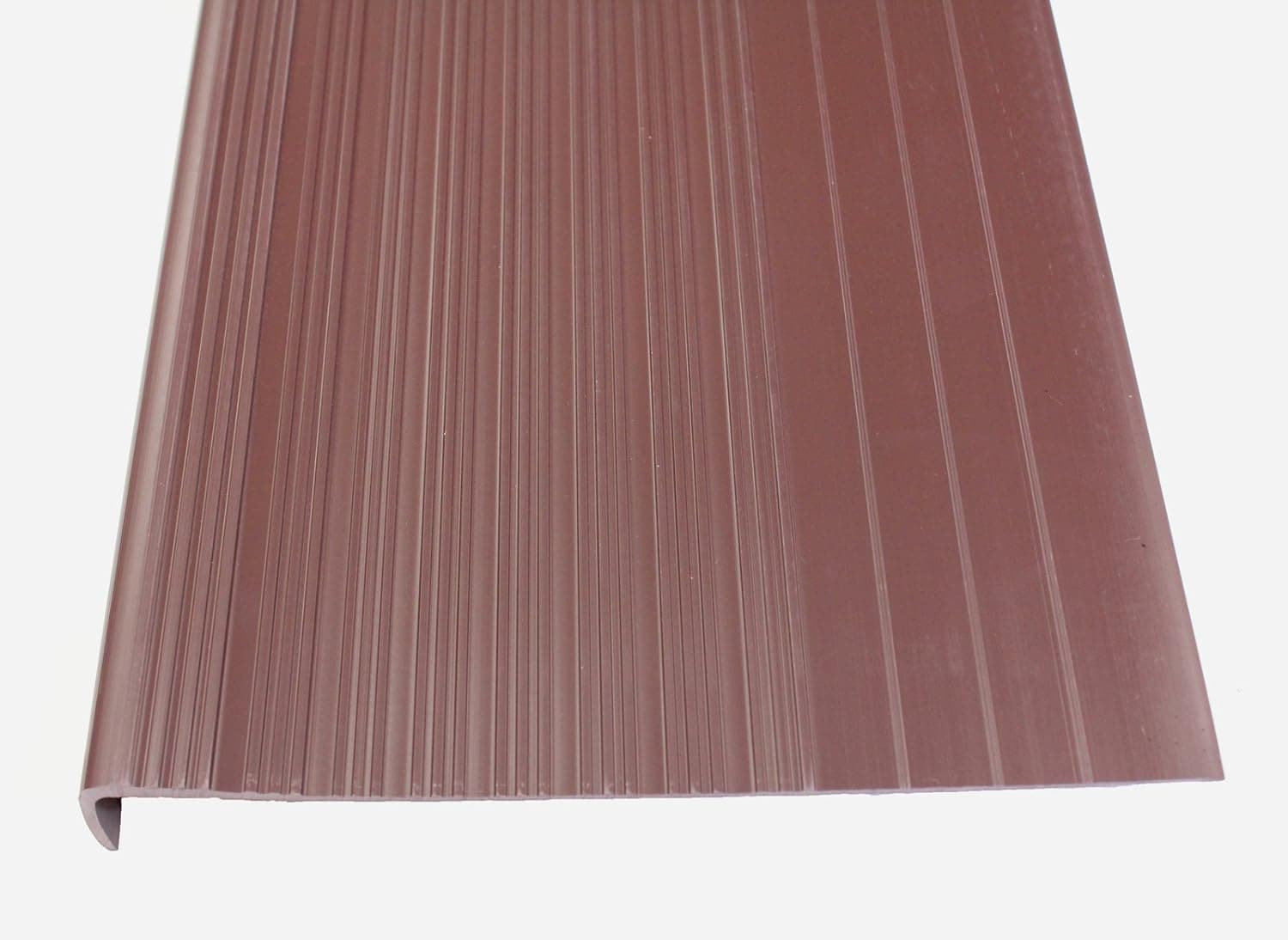 Medium-Duty Curved Nose Gray 36" Wide Vinyl Stair Treads - Residential Staircases