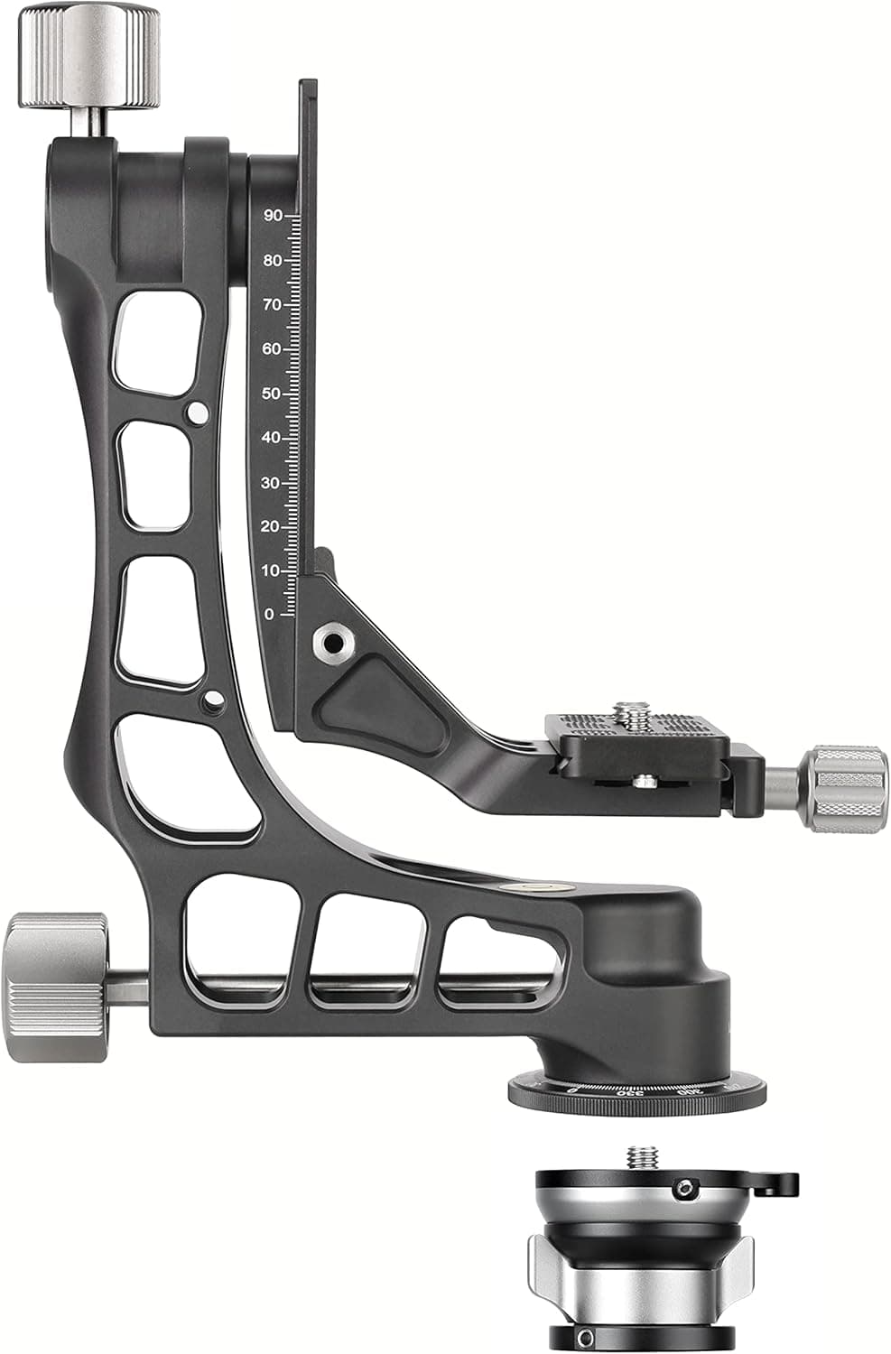 Leofoto PG-1+LB-65 Lightweight Heavy Duty Gimbal Tripod Head & 65mm Leveling Base Combo