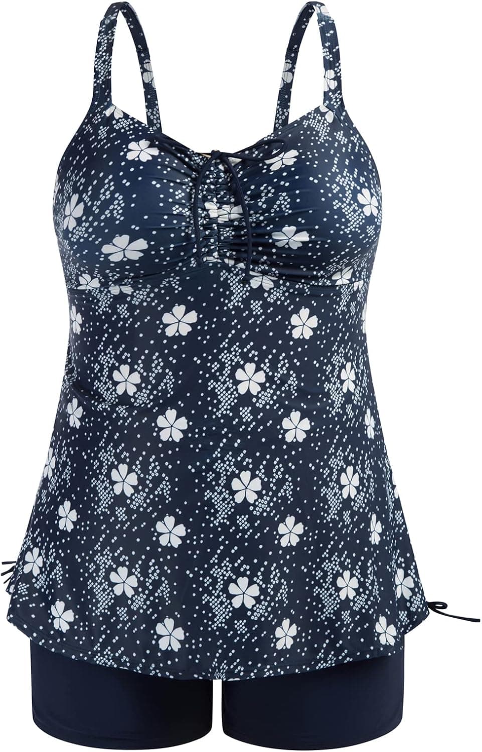 Hanna Nikole Plus Size Tankini Swimsuits for Women Two Piece Swim Top Shorts Tummy Control Bathing Suits