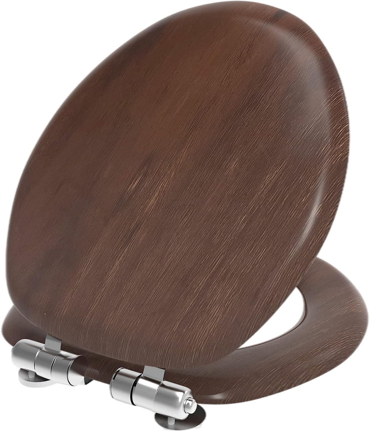 Round toilet seats, Wooden Toilet Seat for standard toilets, Slow close Design, Quick release mechanism, Easy Clean and Install