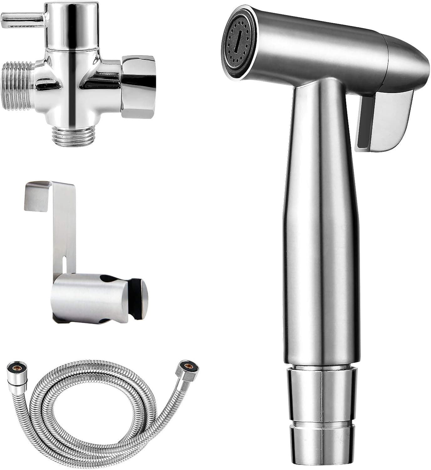 Handheld Bidet Sprayer for Toilet Adjustable Water Pressure Control with Bidet Hose for Feminine Wash, Baby Cloth Diaper Sprayer Toilet Sprayer Kit Stainless Steel Cleaner Shower Sprayer for Toilet