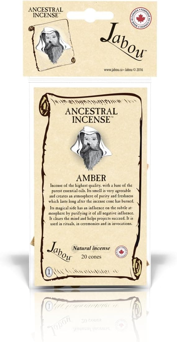 Ancestral 100% Natural Incense Cones - Amber - for Meditation, Yoga, Relaxation, Magic, Healing, Prayer & Rituals - 20 Cones - Each Lasting 30+ Minutes