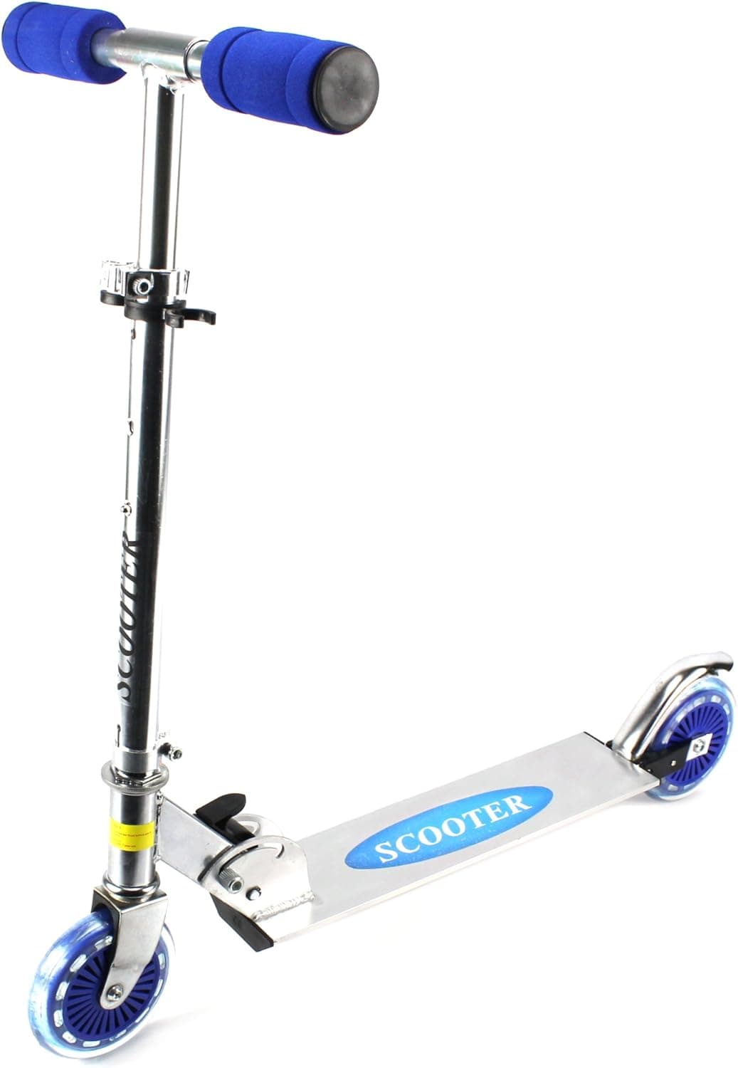 Kick Riders Aluminum Children's Two Wheeled Metal Toy Kick Scooter, Adjustable Handlebar Height (Blue)