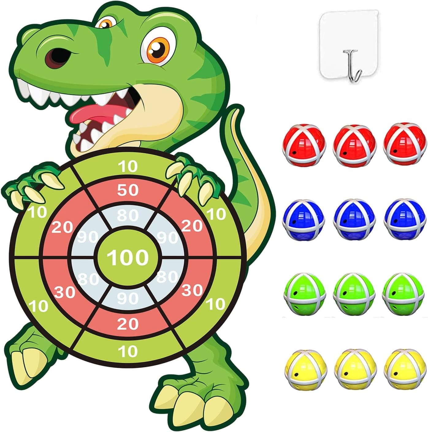 Dinosaur Toys for Kids 3-5: 30" Large Dart Board with 12 Sticky Balls, Fun Party Games Boys Toys Age 3-8, Easter Basket Stuffers Christmas Birthday Gifts for 4-12 Year Old Boys,Toddler Outdoor Toys