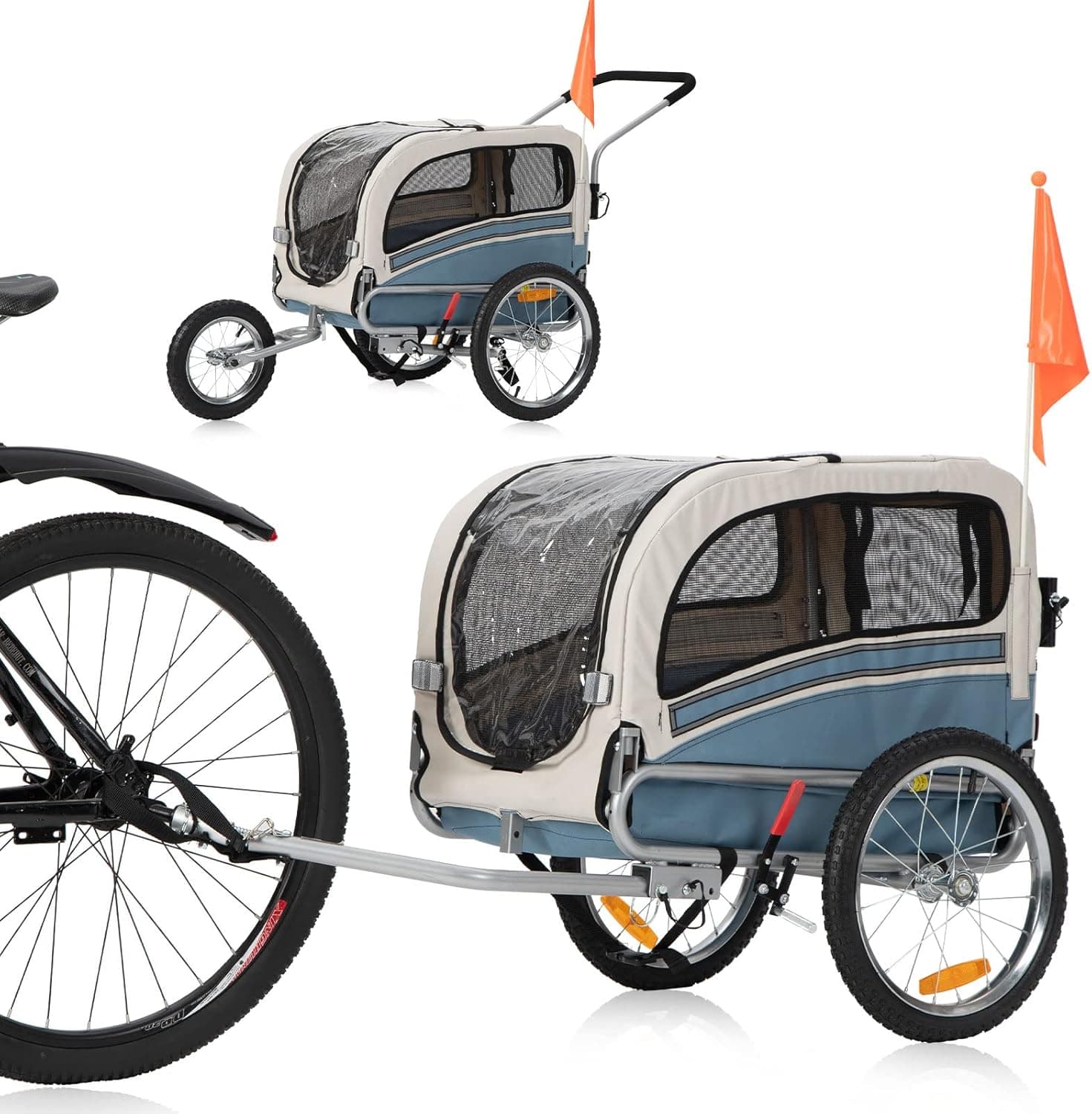 Sepnine and Leonpets Large Size Pet Dog Trailer and Jogger 2 in 1 Function of 20303