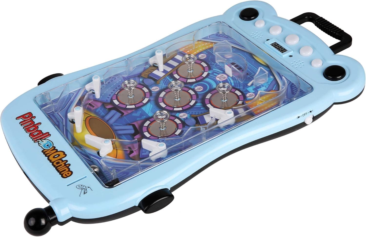 COLOR TREE Pinball Machine for Kids and Family - Portable Tabletop Game Toys with Scorer and Lights and Sounds, Parent-Child Interactive Game Pinball Toy, Blue