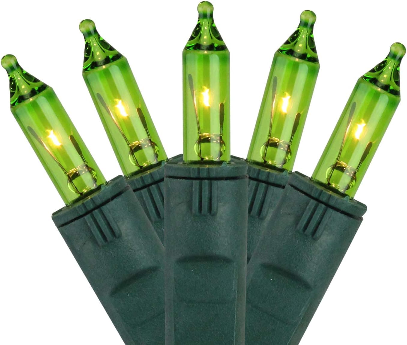 Bethlehem Lighting 50-Count Green Perm-O-Snap Mini Christmas Light Set, 24.75ft Green Wire