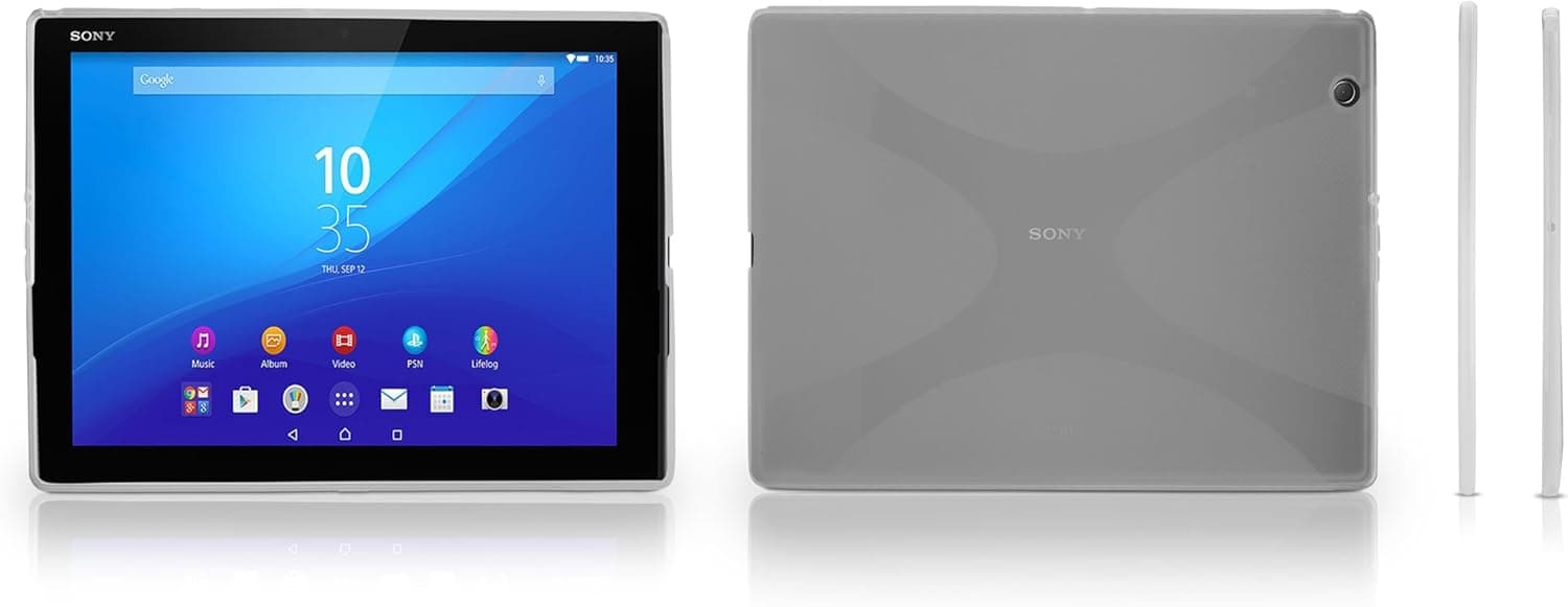 BoxWave Case Compatible with Sony Xperia Z4 Tablet (Case by BoxWave) - Bodysuit, Premium Textured TPU Rubber Gel Skin Case for Sony Xperia Z4 Tablet - Frosted Clear
