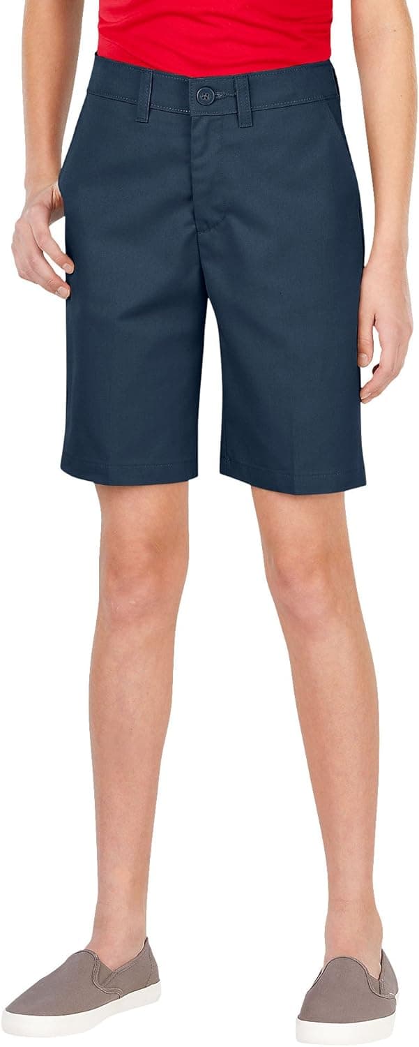Dickies Girls' Flex Waist Slim Fit Flat Front Short