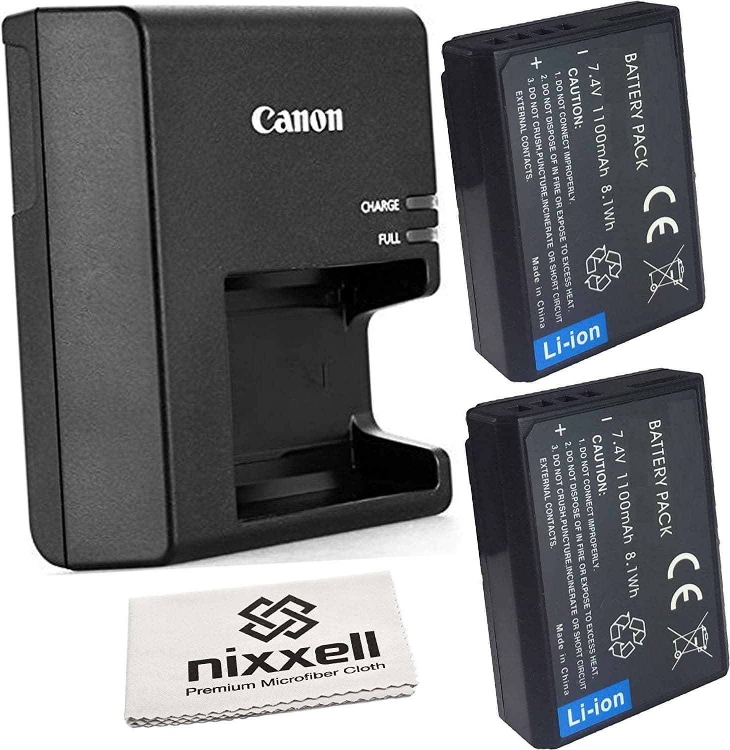 Canon LC-E10 Charger for Canon LP-E10 Li-ion Battery compatible with Canon EOS Rebel T3, T5, T6, EOS 1100D,EOS 1200D, EOS 1300D, , EOS Kiss X50, Kiss X70 + 2 Bonus Battery!